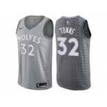 Men Nike Minnesota Timberwolves #32 Karl-Anthony Towns Gray NBA Swingman City Edition Jersey