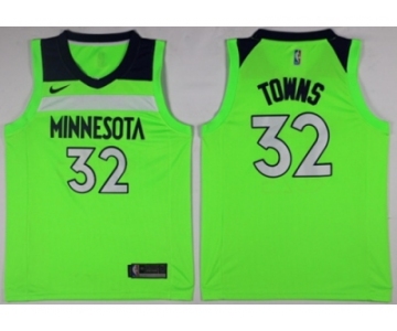 Men Nike Minnesota Timberwolves #32 Karl-Anthony Towns Green NBA Swingman Jersey