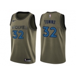 Men Nike Minnesota Timberwolves #32 Karl-Anthony Towns Green Salute to Service NBA Swingman Jersey