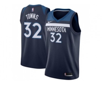 Men Nike Minnesota Timberwolves #32 Karl-Anthony Towns Navy Blue Stitched NBA Swingman Jersey