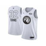 Men Nike Minnesota Timberwolves #32 Karl-Anthony Towns White NBA Jordan Swingman 2018 All-Star Game Jersey