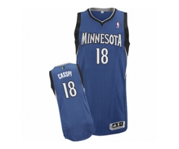 Men's Adidas Minnesota Timberwolves #18 Omri Casspi Authentic Slate Blue Road NBA Jersey