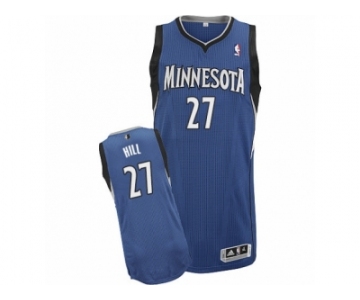 Men's Adidas Minnesota Timberwolves #27 Jordan Hill Authentic Slate Blue Road NBA Jersey