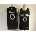 Men's Minnesota Timberwolves #0 Russell  Black Basketball Jersey 2020-2021 City Edition