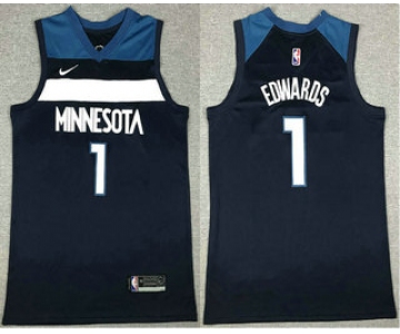 Men's Minnesota Timberwolves #1 Anthony Edwards Black 2021 Nike Swingman Stitched NBA Jersey