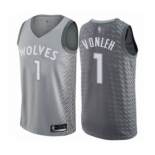 Men's Minnesota Timberwolves #1 Noah Vonleh Authentic Gray Basketball Jersey - City Edition