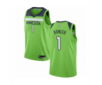 Men's Minnesota Timberwolves #1 Noah Vonleh Authentic Green Basketball Jersey Statement Edition