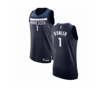 Men's Minnesota Timberwolves #1 Noah Vonleh Authentic Navy Blue Basketball Jersey - Icon Edition