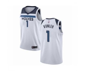 Men's Minnesota Timberwolves #1 Noah Vonleh Authentic White Basketball Jersey - Association Edition