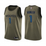 Men's Minnesota Timberwolves #1 Noah Vonleh Swingman Green Salute to Service Basketball Jersey