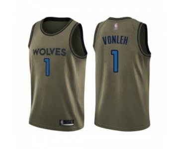 Men's Minnesota Timberwolves #1 Noah Vonleh Swingman Green Salute to Service Basketball Jersey