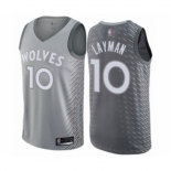 Men's Minnesota Timberwolves #10 Jake Layman Authentic Gray Basketball Jersey - City Edition