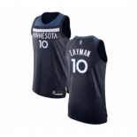 Men's Minnesota Timberwolves #10 Jake Layman Authentic Navy Blue Basketball Jersey - Icon Edition