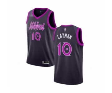 Men's Minnesota Timberwolves #10 Jake Layman Authentic Purple Basketball Jersey - City Edition