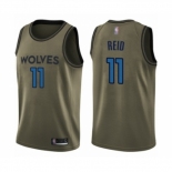 Men's Minnesota Timberwolves #11 Naz Reid Swingman Green Salute to Service Basketball Jersey