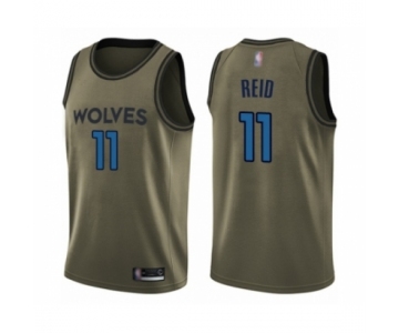 Men's Minnesota Timberwolves #11 Naz Reid Swingman Green Salute to Service Basketball Jersey