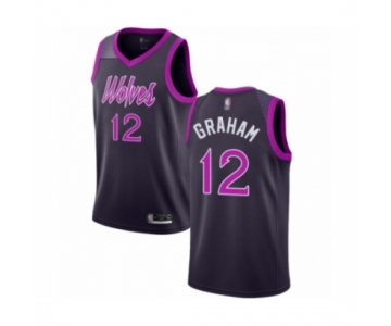 Men's Minnesota Timberwolves #12 Treveon Graham Authentic Purple Basketball Jersey - City Edition