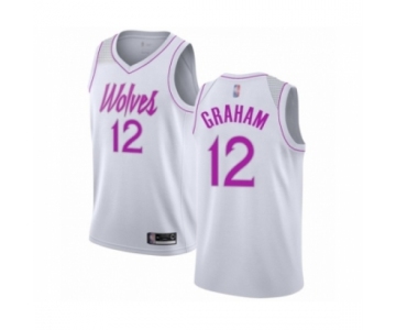 Men's Minnesota Timberwolves #12 Treveon Graham White Swingman Jersey - Earned Edition