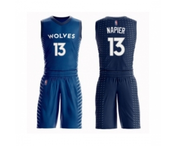 Men's Minnesota Timberwolves #13 Shabazz Napier Swingman Blue Basketball Suit Jersey