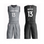 Men's Minnesota Timberwolves #13 Shabazz Napier Swingman Gray Basketball Suit Jersey - City Edition