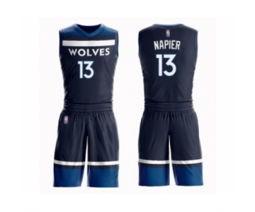 Men's Minnesota Timberwolves #13 Shabazz Napier Swingman Navy Blue Basketball Suit Jersey - Icon Edition