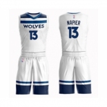 Men's Minnesota Timberwolves #13 Shabazz Napier Swingman White Basketball Suit Jersey - Association Edition