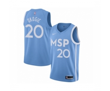 Men's Minnesota Timberwolves #20 Josh Okogie Swingman Blue Basketball Jersey 2019-20 City Edition