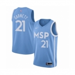 Men's Minnesota Timberwolves #21 Kevin Garnett Swingman Blue Basketball Jersey 2019-20 City Edition