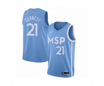 Men's Minnesota Timberwolves #21 Kevin Garnett Swingman Blue Basketball Jersey 2019-20 City Edition