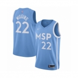 Men's Minnesota Timberwolves #22 Andrew Wiggins Swingman Blue Basketball Jersey 2019-20 City Edition