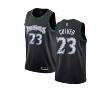 Men's Minnesota Timberwolves #23 Jarrett Culver Authentic Black Hardwood Classics Jersey