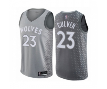 Men's Minnesota Timberwolves #23 Jarrett Culver Authentic Gray Basketball Jersey - City Edition