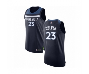 Men's Minnesota Timberwolves #23 Jarrett Culver Authentic Navy Blue Basketball Jersey - Icon Edition