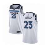 Men's Minnesota Timberwolves #23 Jarrett Culver Authentic White Basketball Jersey - Association Edition