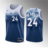 Men's Minnesota Timberwolves #24 Tj Warren Blue 2023-24 City Edition Stitched Jersey