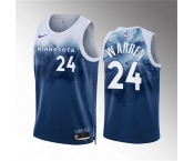 Men's Minnesota Timberwolves #24 Tj Warren Blue 2023-24 City Edition Stitched Jersey