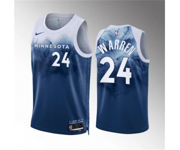 Men's Minnesota Timberwolves #24 Tj Warren Blue 2023-24 City Edition Stitched Jersey