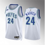 Men's Minnesota Timberwolves #24 Tj Warren White 2023-24 Classic Edition Stitched Jersey