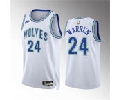 Men's Minnesota Timberwolves #24 Tj Warren White 2023-24 Classic Edition Stitched Jersey