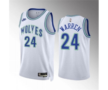 Men's Minnesota Timberwolves #24 Tj Warren White 2023-24 Classic Edition Stitched Jersey