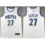 Men's Minnesota Timberwolves #27 Rudy Gobert White City Edition Stitched Jersey