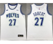 Men's Minnesota Timberwolves #27 Rudy Gobert White City Edition Stitched Jersey