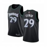 Men's Minnesota Timberwolves #29 Jake Layman Authentic Black Hardwood Classics Jersey