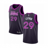 Men's Minnesota Timberwolves #29 Jake Layman Authentic Purple Basketball Jersey - City Edition