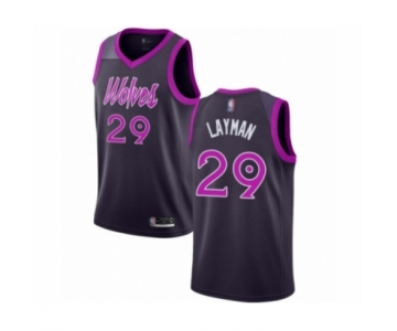 Men's Minnesota Timberwolves #29 Jake Layman Authentic Purple Basketball Jersey - City Edition