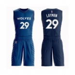 Men's Minnesota Timberwolves #29 Jake Layman Swingman Blue Basketball Suit Jersey