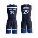 Men's Minnesota Timberwolves #29 Jake Layman Swingman Navy Blue Basketball Suit Jersey - Icon Edition