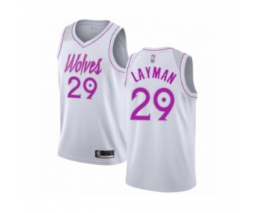 Men's Minnesota Timberwolves #29 Jake Layman White Swingman Jersey - Earned Edition