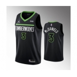 Men's Minnesota Timberwolves #3 Jaden McDaniels Black Statement Edition Stitched Jersey