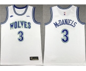 Men's Minnesota Timberwolves #3 Jaden McDaniels White City Edition Stitched Jersey